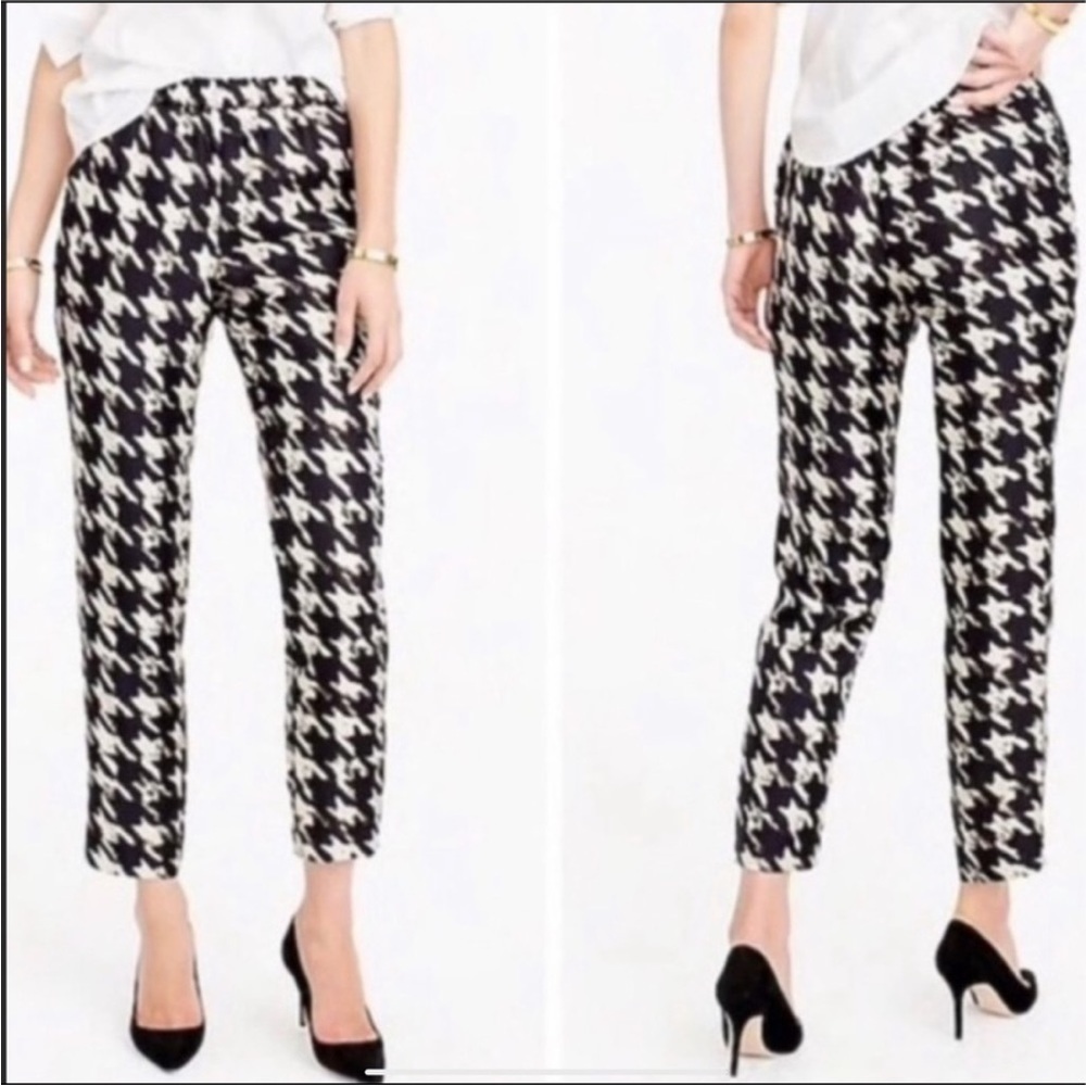 J. Crew Black and White Houndstooth Pants